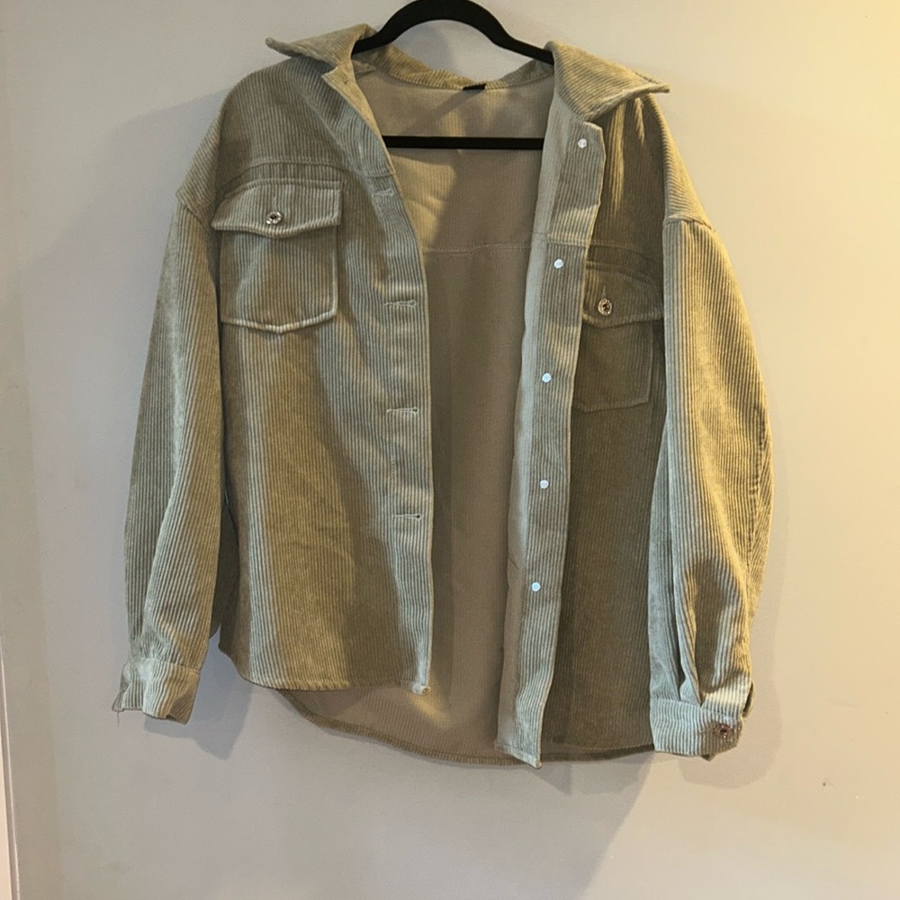 Shein, size small, made in china, green jacket